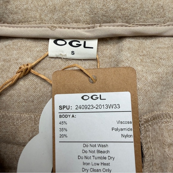 OGL CashSoft High Waisted A Line Mini Skirt Heather Oatmeal Size S NWT - Picture 8 of 8